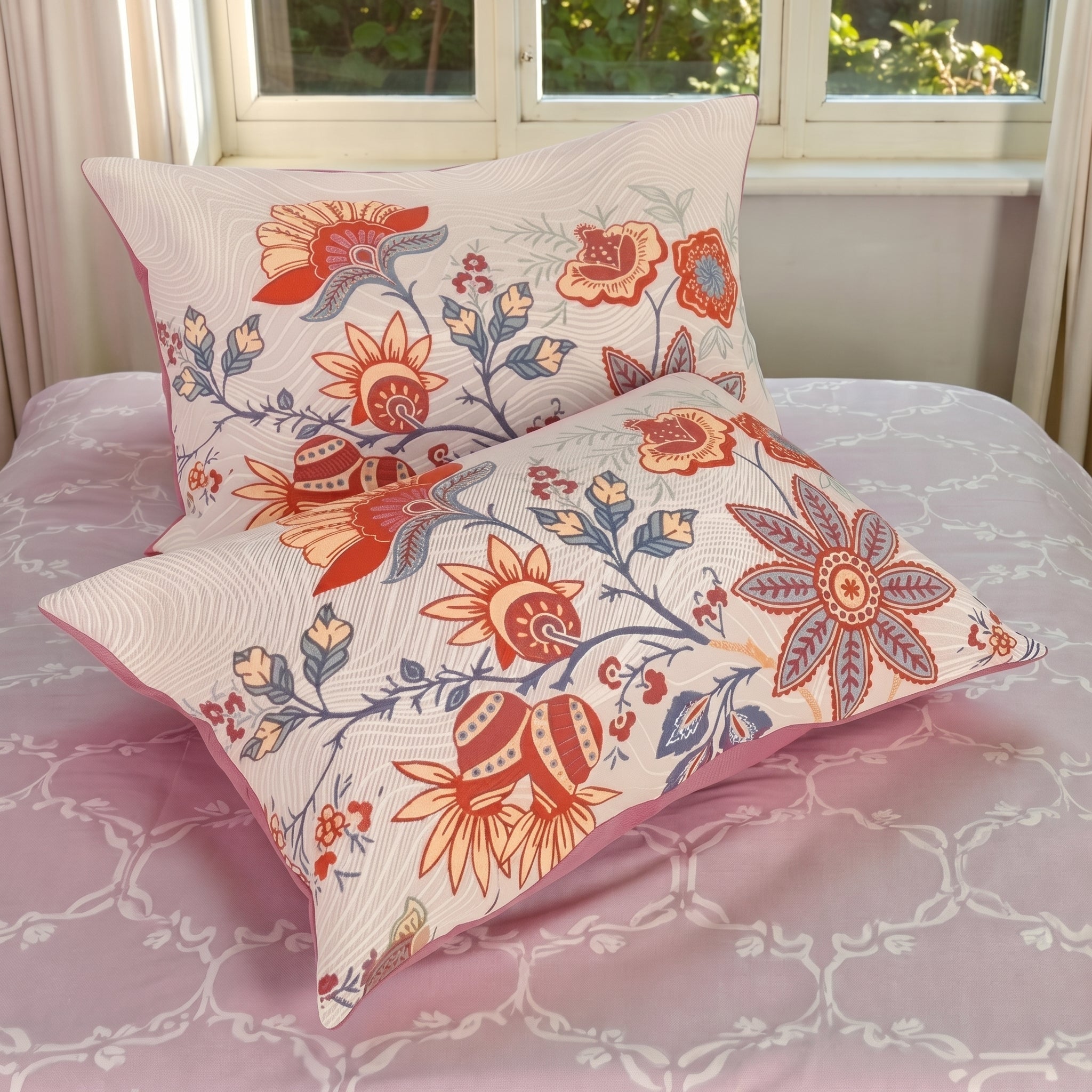 2-Piece Floral Decorative Pillowcase For Bedroom And Living Area - Pillowcase - Seravelle Home