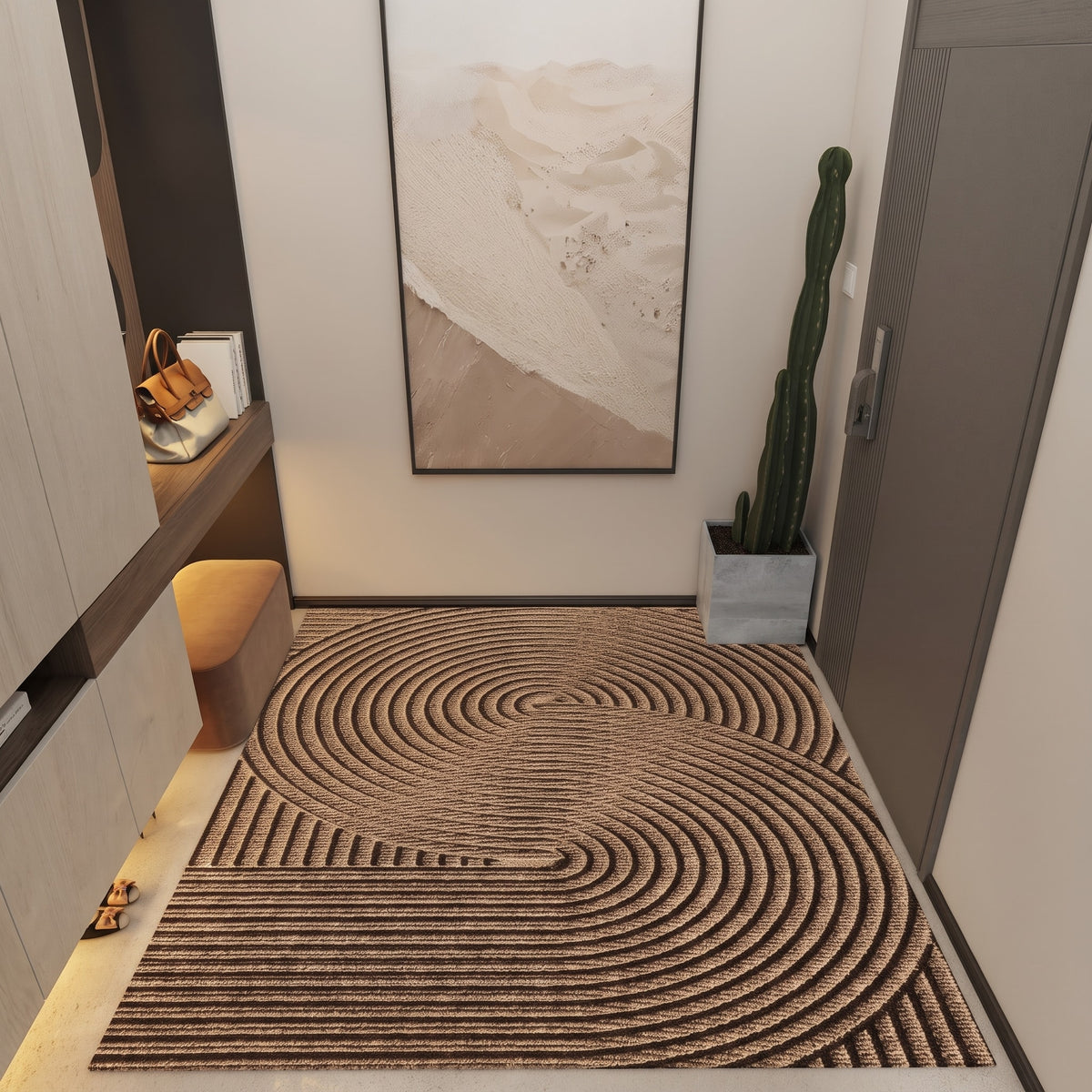 Curved Line Pattern Non-Slip Entrance Doormat