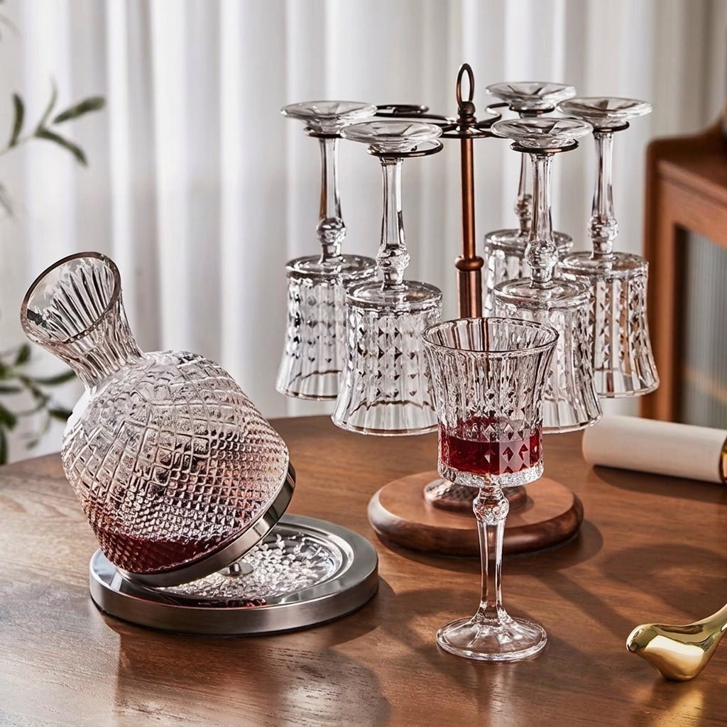 2pcs Champagne Flute with Diamond Cut Design - Champagne Flutes - Seravelle Home