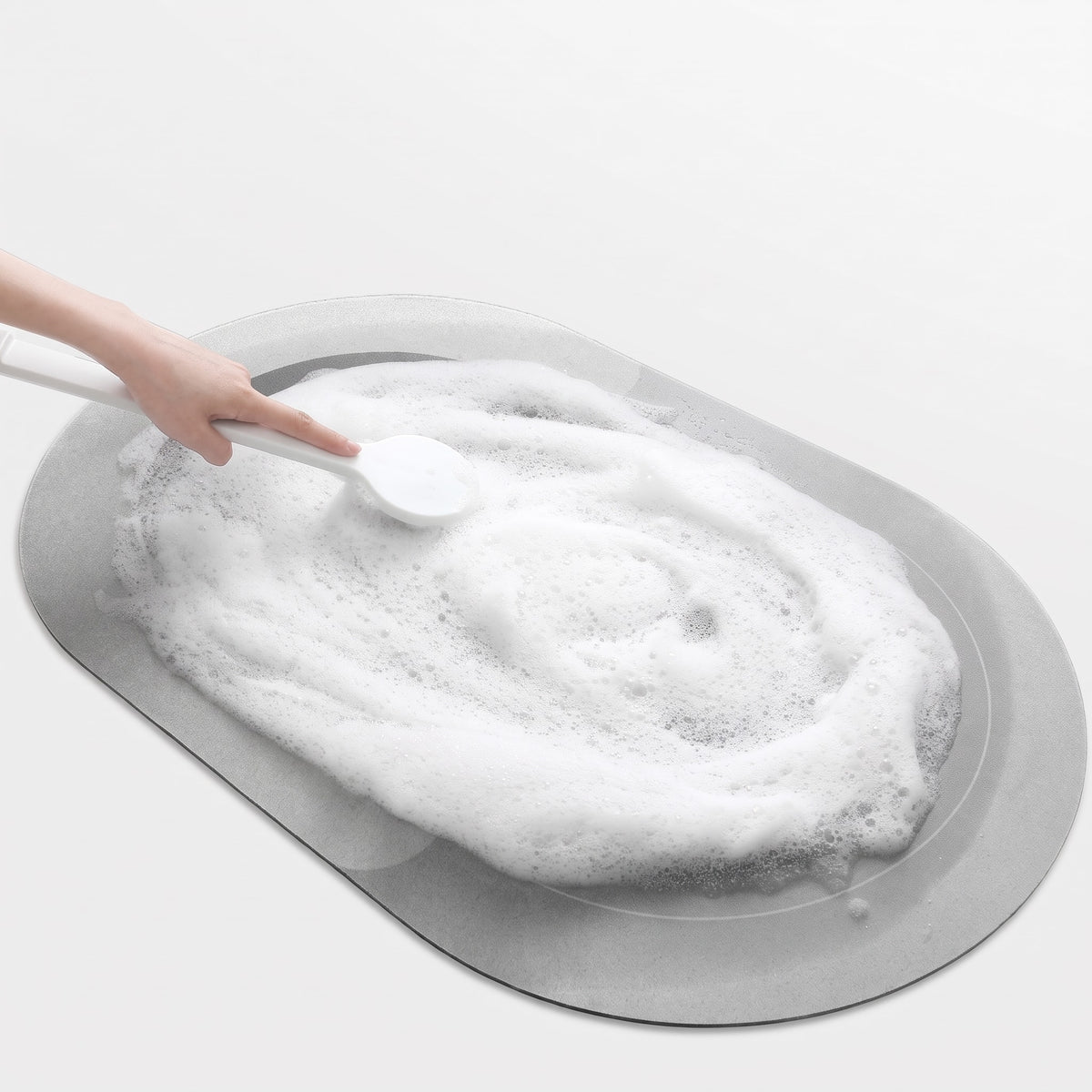 Oval Quick-Dry Bath Mat for Bathroom and Kitchen Entryways
