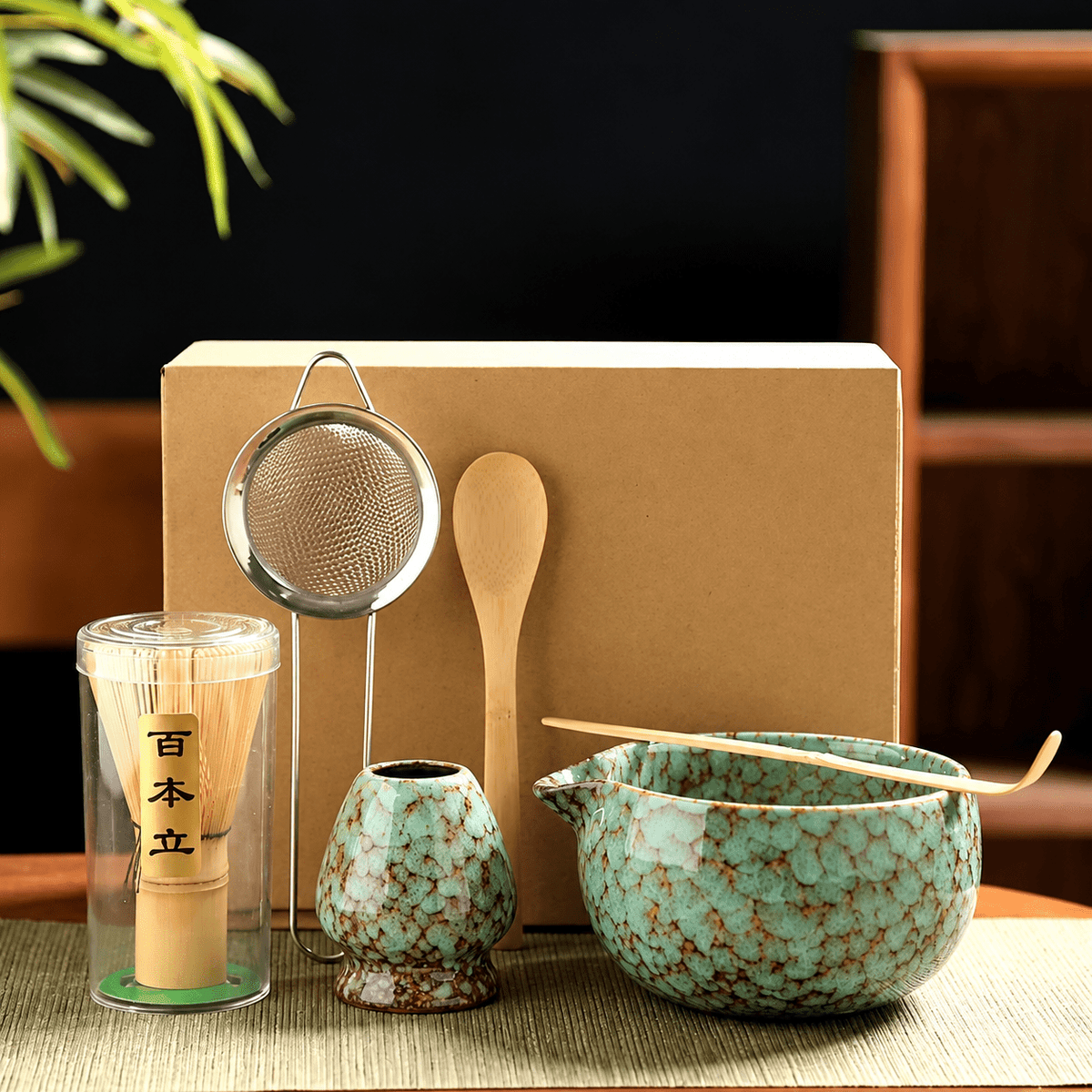 6-Piece Japanese Matcha Tea Set with Ceramic Bowl - Tea Sets - Green - Seravelle Home