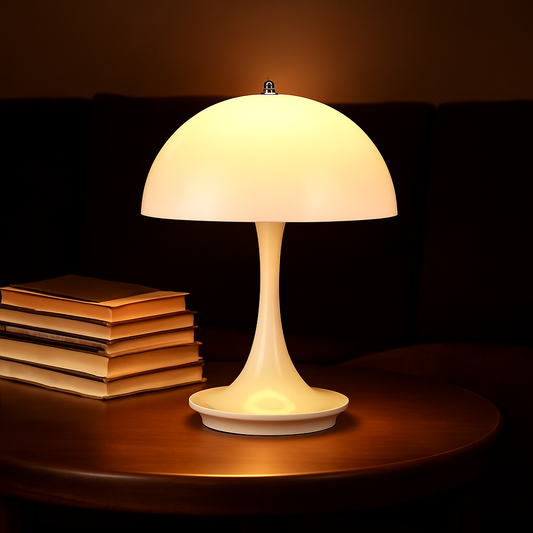 Portable Mushroom LED Table Lamp – USB Rechargeable, Touch Control, 3-Color Dimmable Night Light
