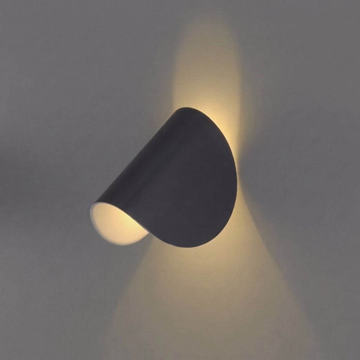 Up and Down LED Wall Light with Curved Metal Shade