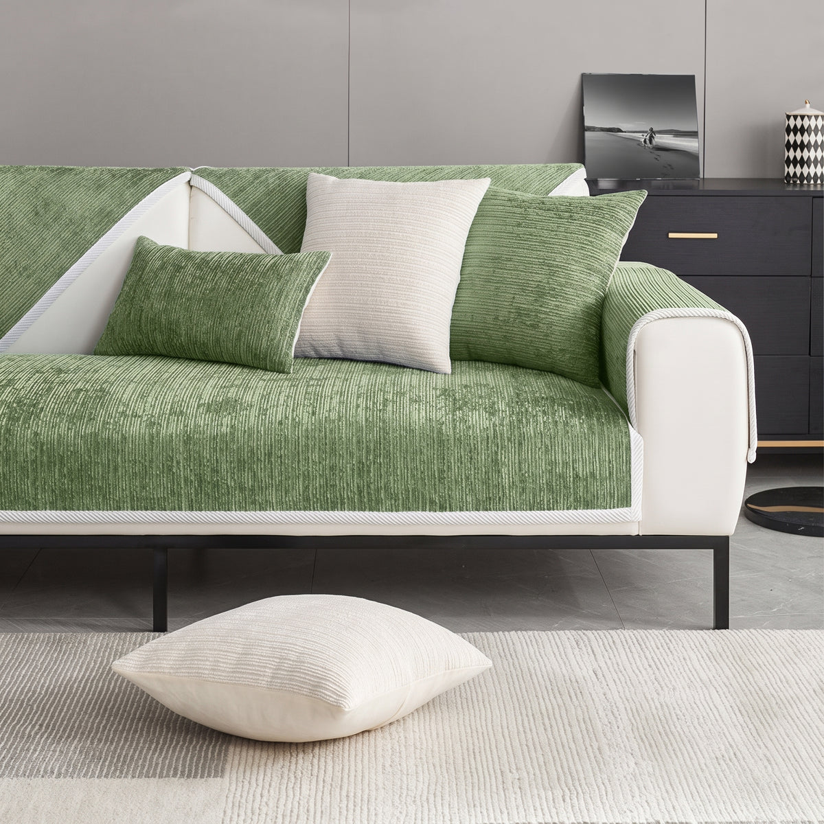 Chenille Sofa Cover with Non-Slip Backing