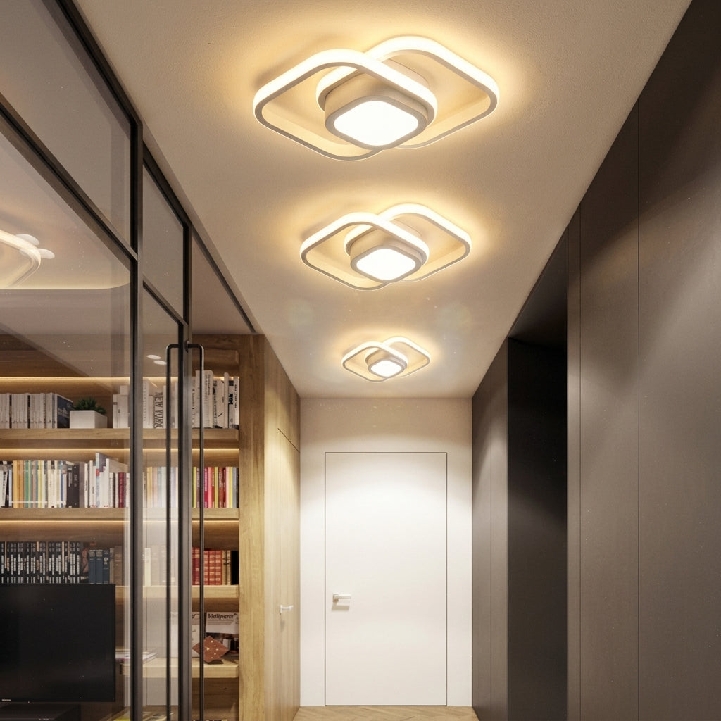 Modern LED Ceiling Light with Interlocking Design