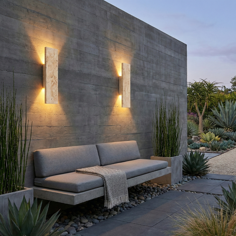 Natural Stone Up Down LED Indirect Glow Wall Sconce Light