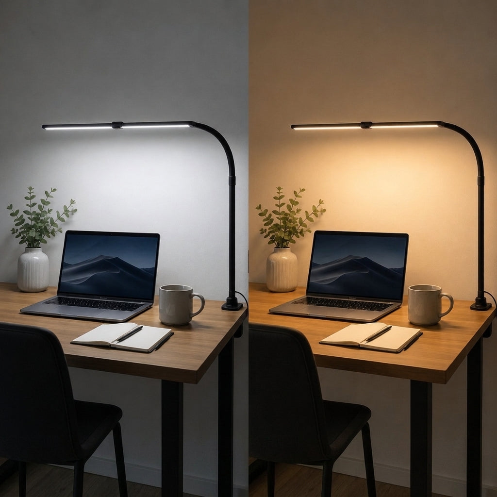 Adjustable LED Desk Lamp with Flexible Clamp Mount Arm
