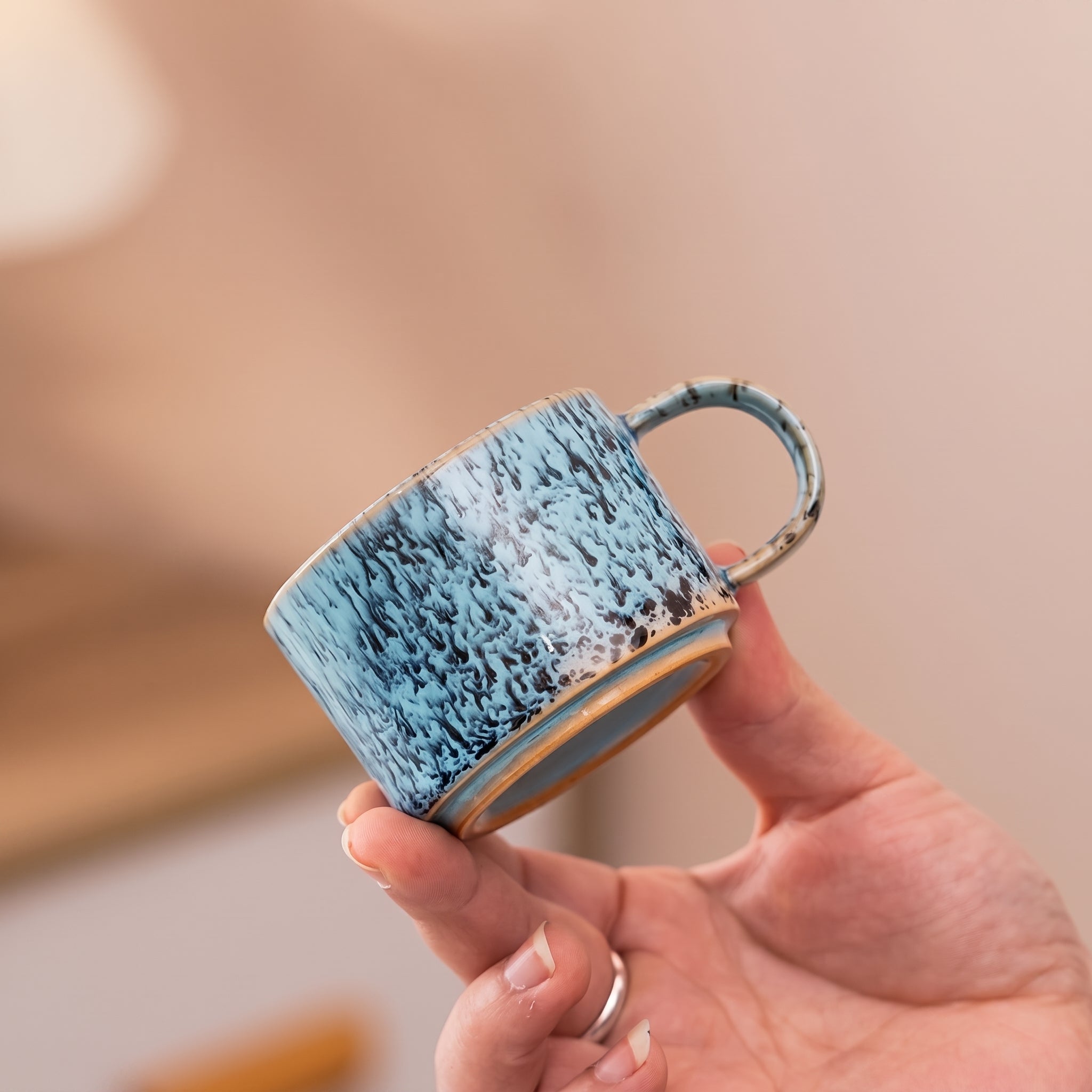 12-Piece Vintage Ceramic Coffee Cup with Speckled Glaze