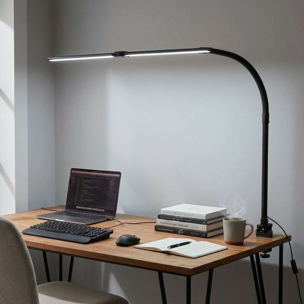 Adjustable LED Desk Lamp with Flexible Clamp Mount Arm