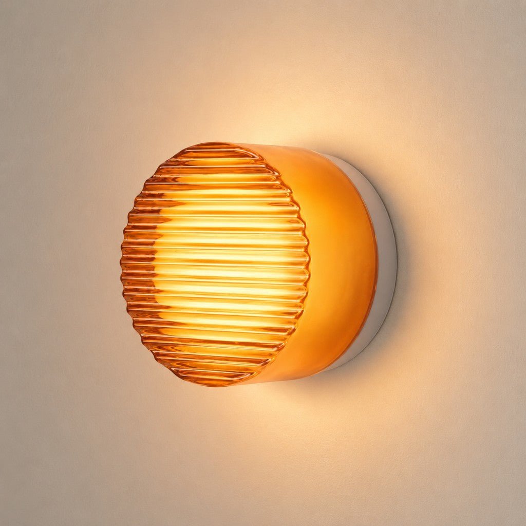 Acrylic Jelly Wall Lamp with Swirled LED Shade Design - Wall Light Fixtures - Amber - Seravelle Home