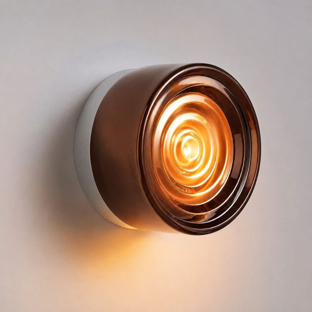 Acrylic Jelly Wall Lamp with Swirled LED Shade Design - Wall Light Fixtures - Brown - Seravelle Home