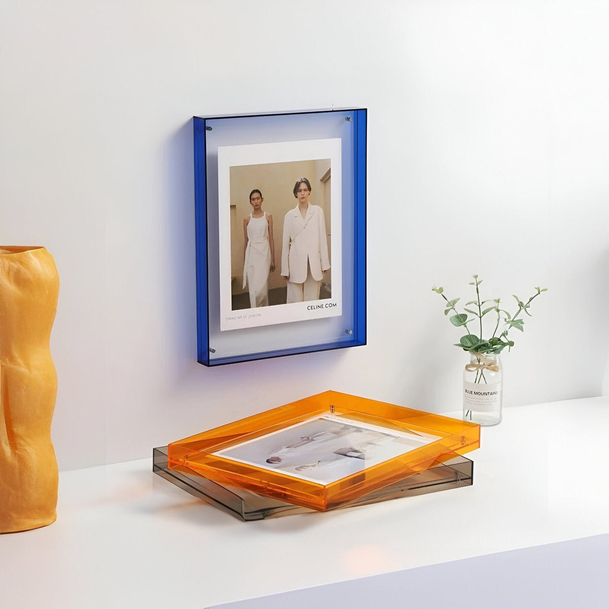 Acrylic Photo Frame with Clear Minimalist Design - Picture Frames - Yellow - Seravelle Home