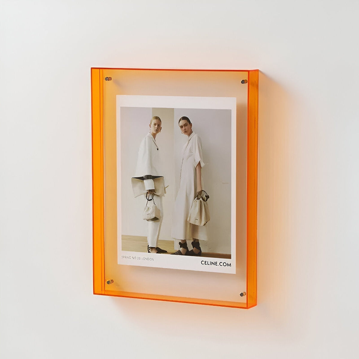 Acrylic Photo Frame with Clear Minimalist Design - Picture Frames - Orange - Seravelle Home