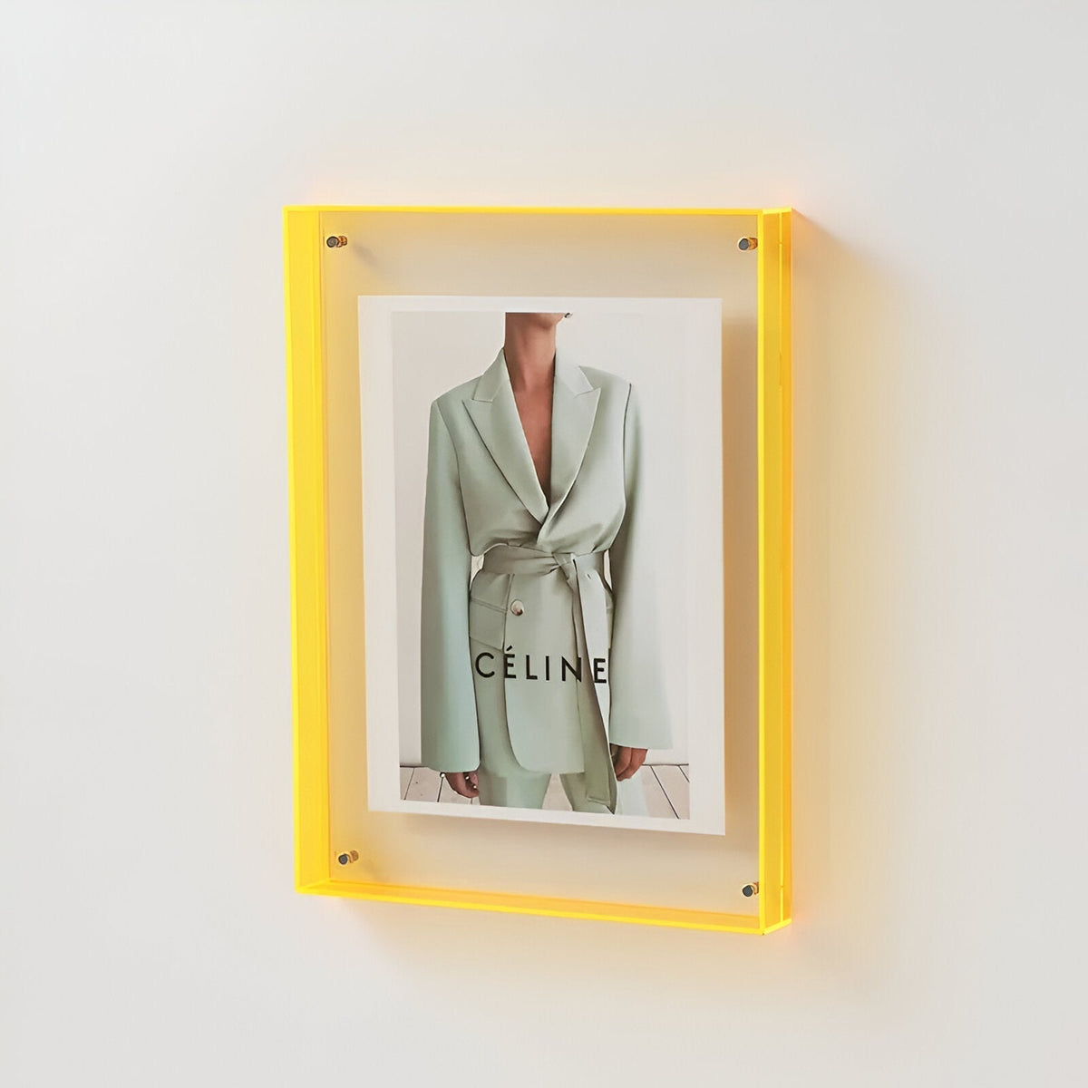 Acrylic Photo Frame with Clear Minimalist Design - Picture Frames - Yellow - Seravelle Home