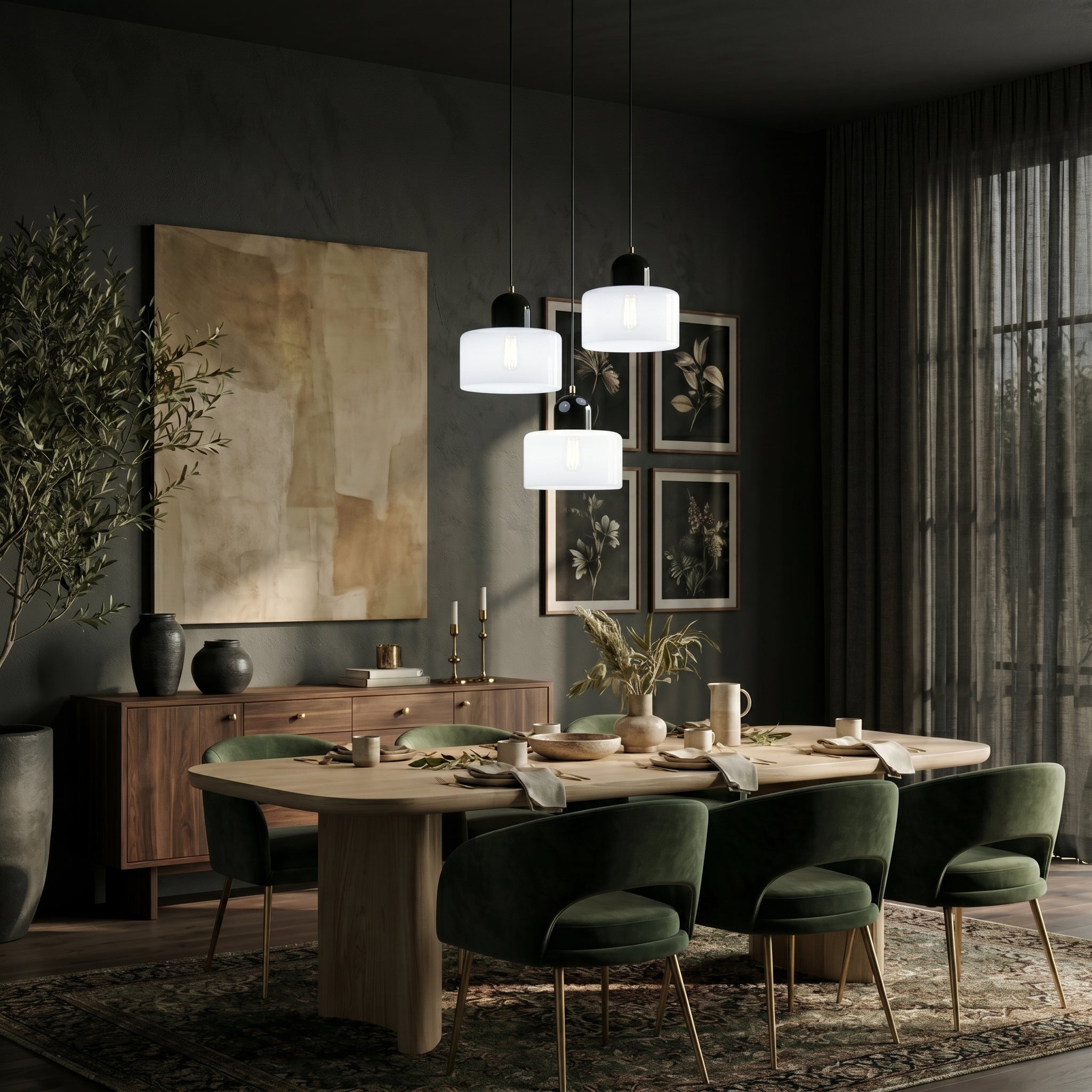 Bauhaus Pendant Light with Modern Cylindrical Shade Design - Pendant Light - White - Seravelle Home