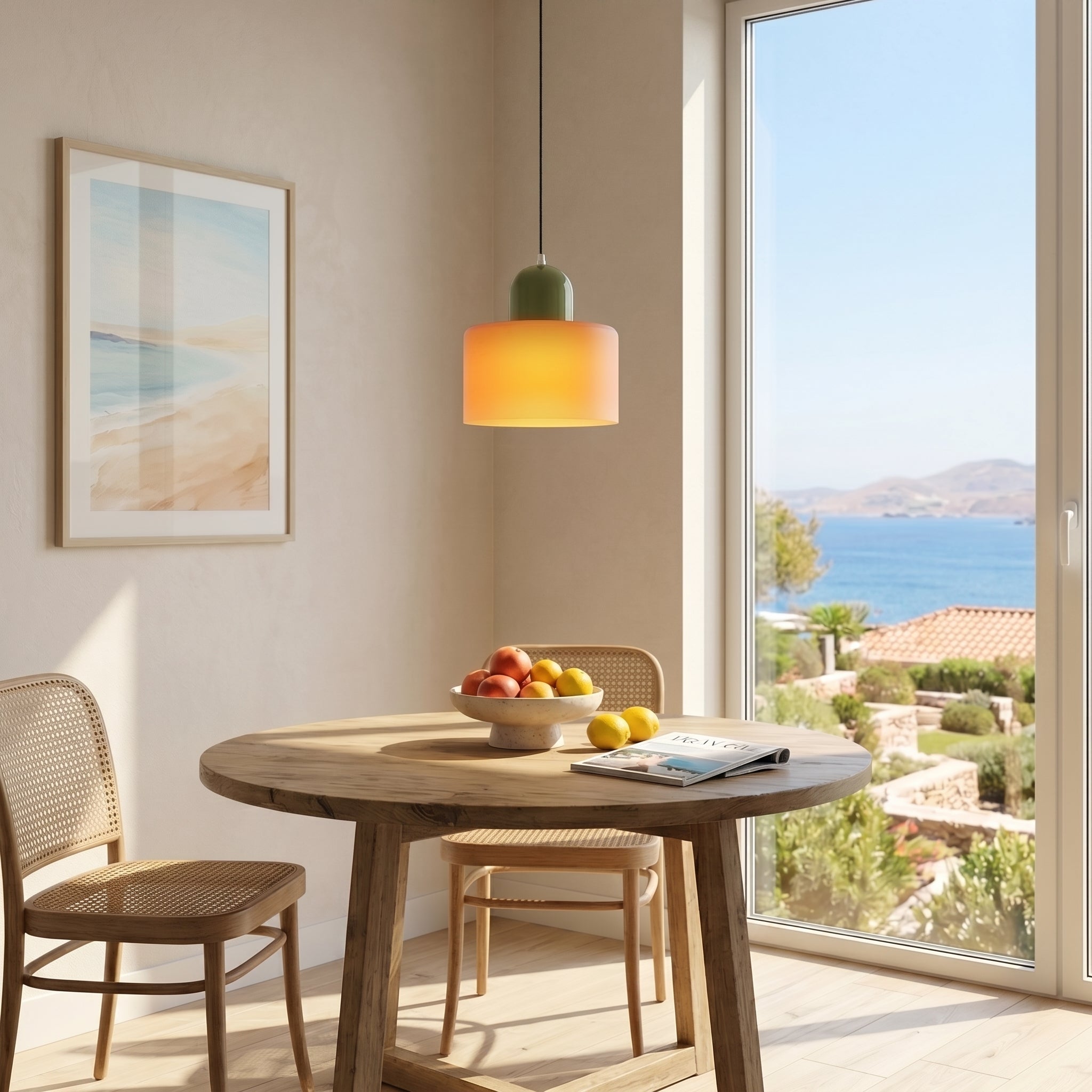 Bauhaus Pendant Light with Modern Cylindrical Shade Design