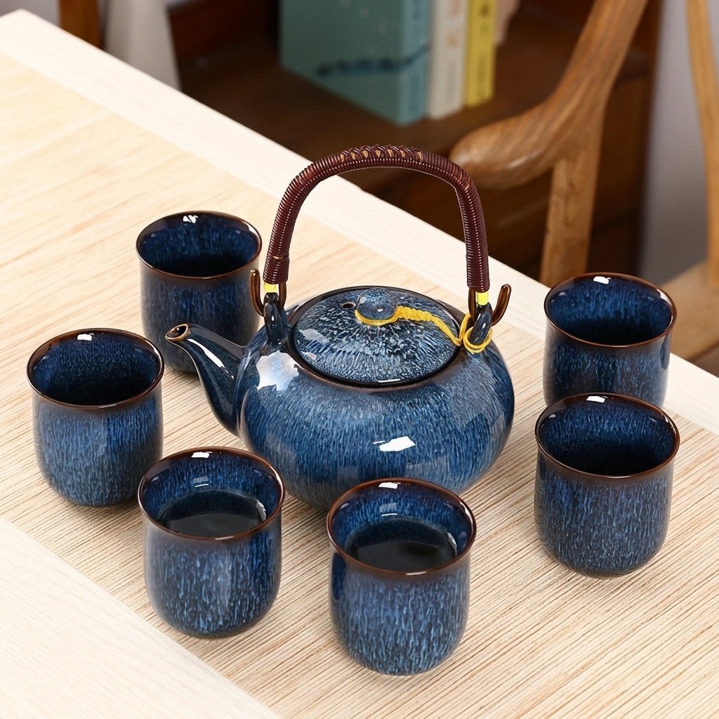 Ceramic Teapot Set with Reactive Glaze - Teapot Set - Seravelle Home