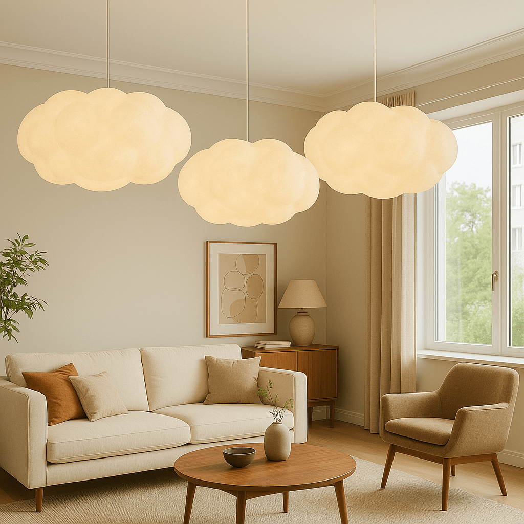 Cloud-Shaped Pendant Light for Dining and Living Spaces - Pendant Light Fixtures - 60x30 cm - Seravelle Home