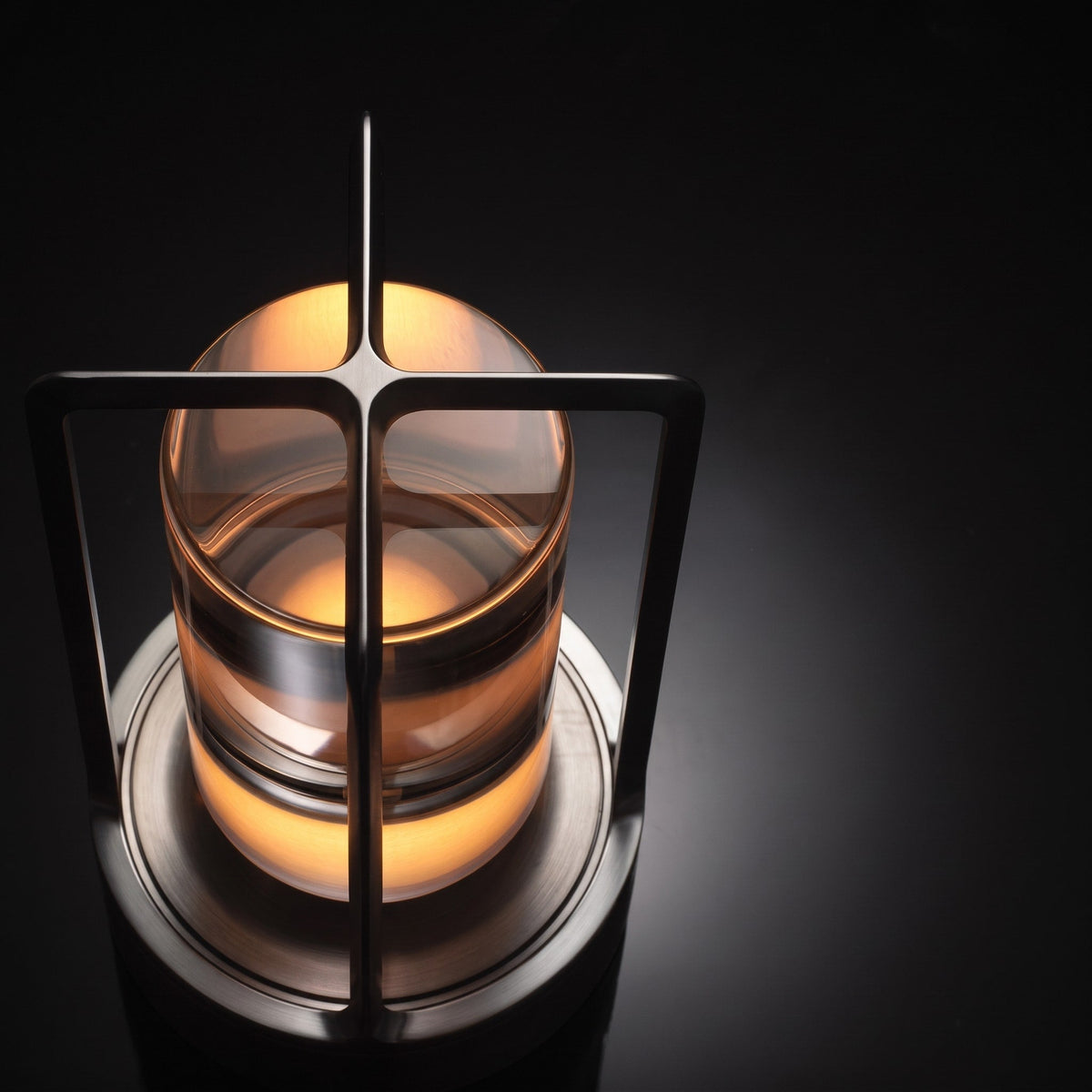 Cordless Cage Table Lamp with Touch Control - Table Lamps - Black - Seravelle Home
