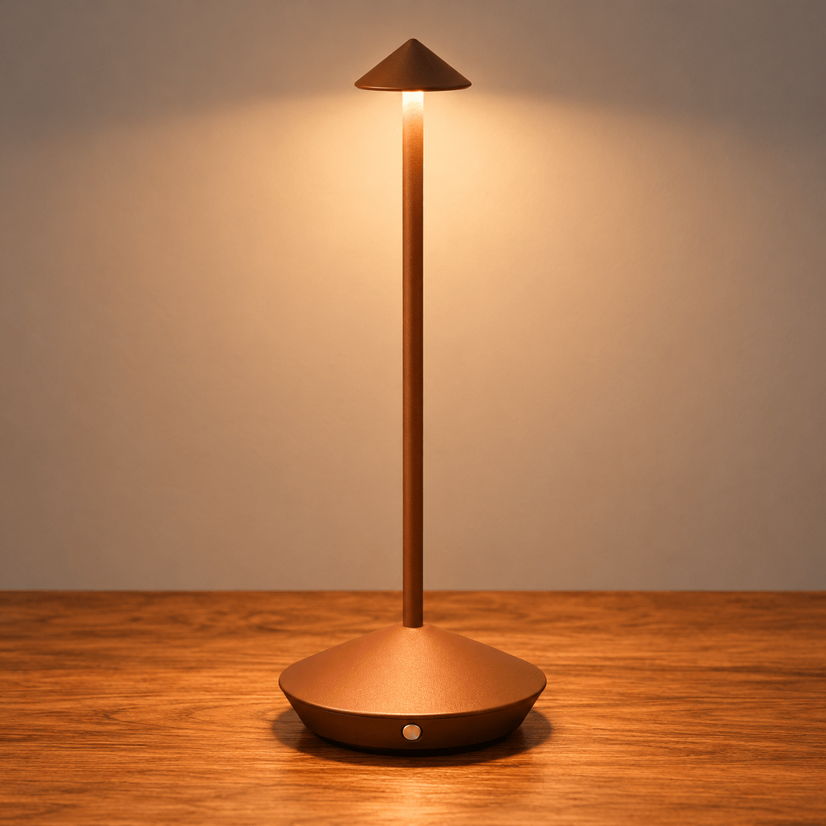 Cordless LED Table Lamp with Touch Dimming Control - Table Lamps - Brown - Seravelle Home