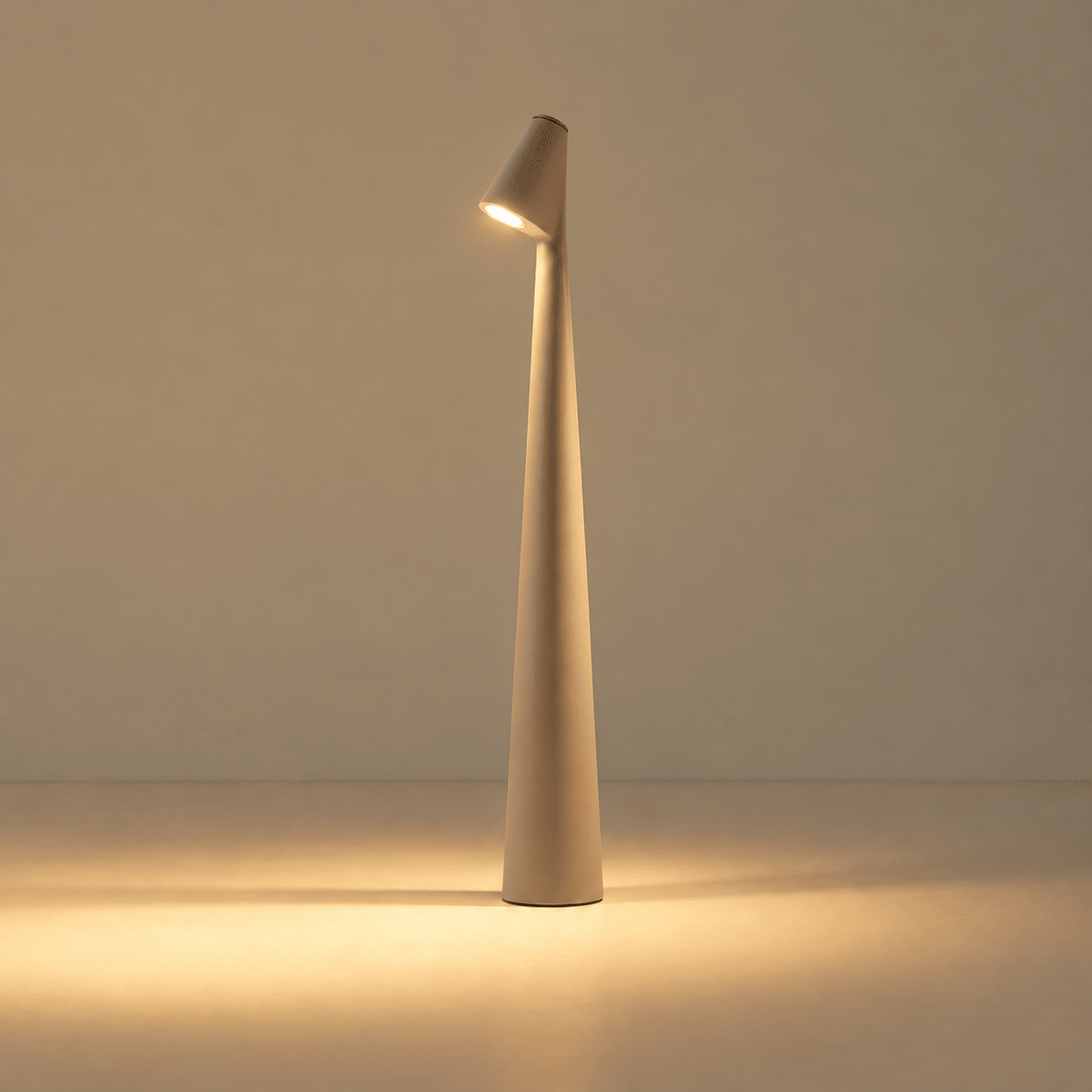 Cordless Touch Table Lamp with Sculptural Nordic Design - Table Lamps - Brown - Seravelle Home