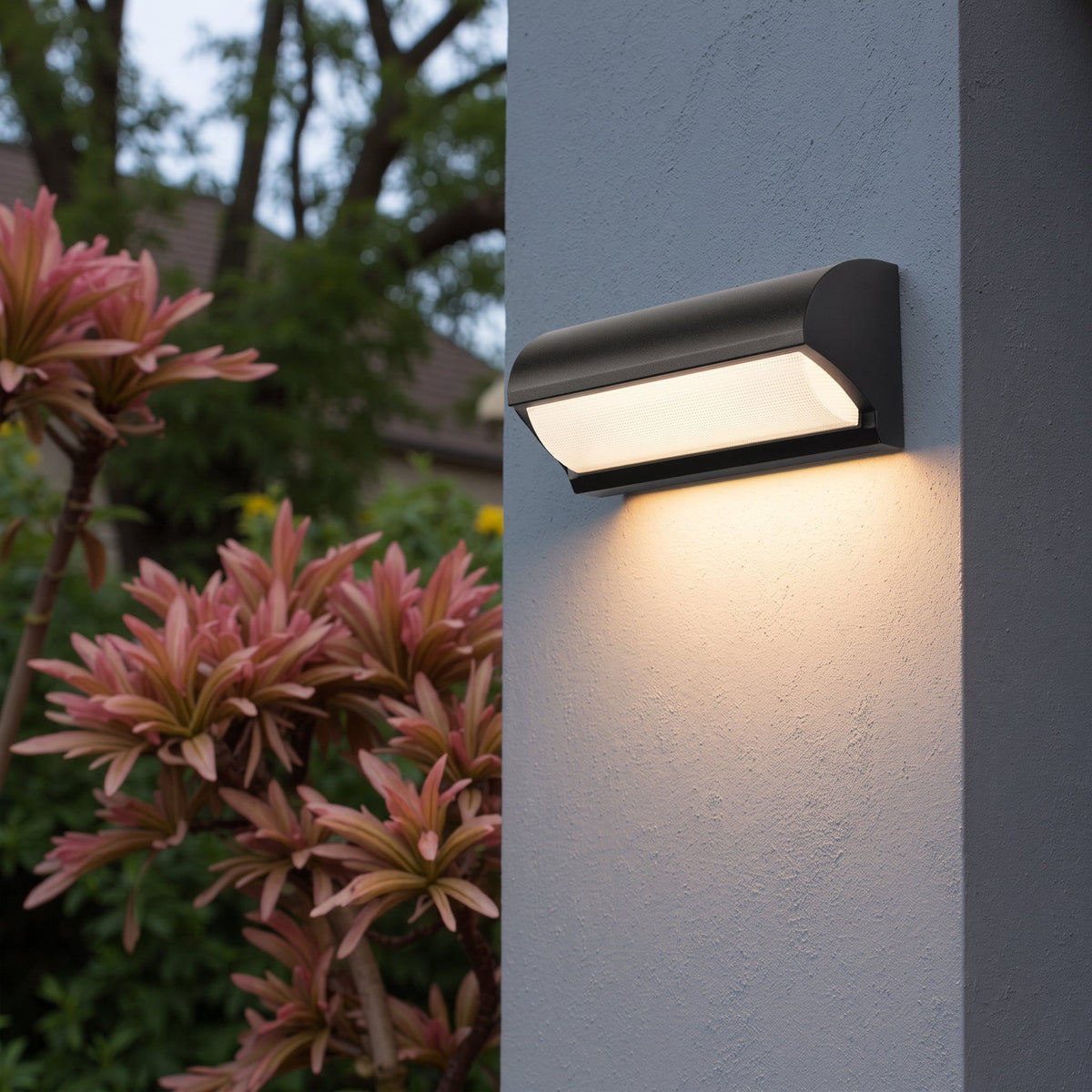 Curved LED Outdoor Wall Light with Upward and Downward Glow - Wall Light Fixtures - Seravelle Home