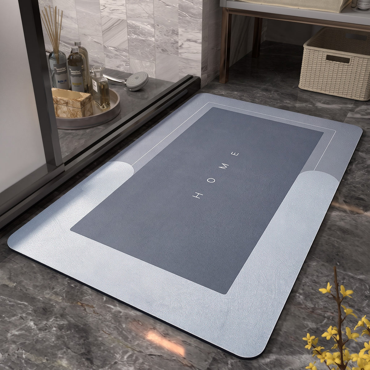 Oval Quick-Dry Bath Mat for Bathroom and Kitchen Entryways