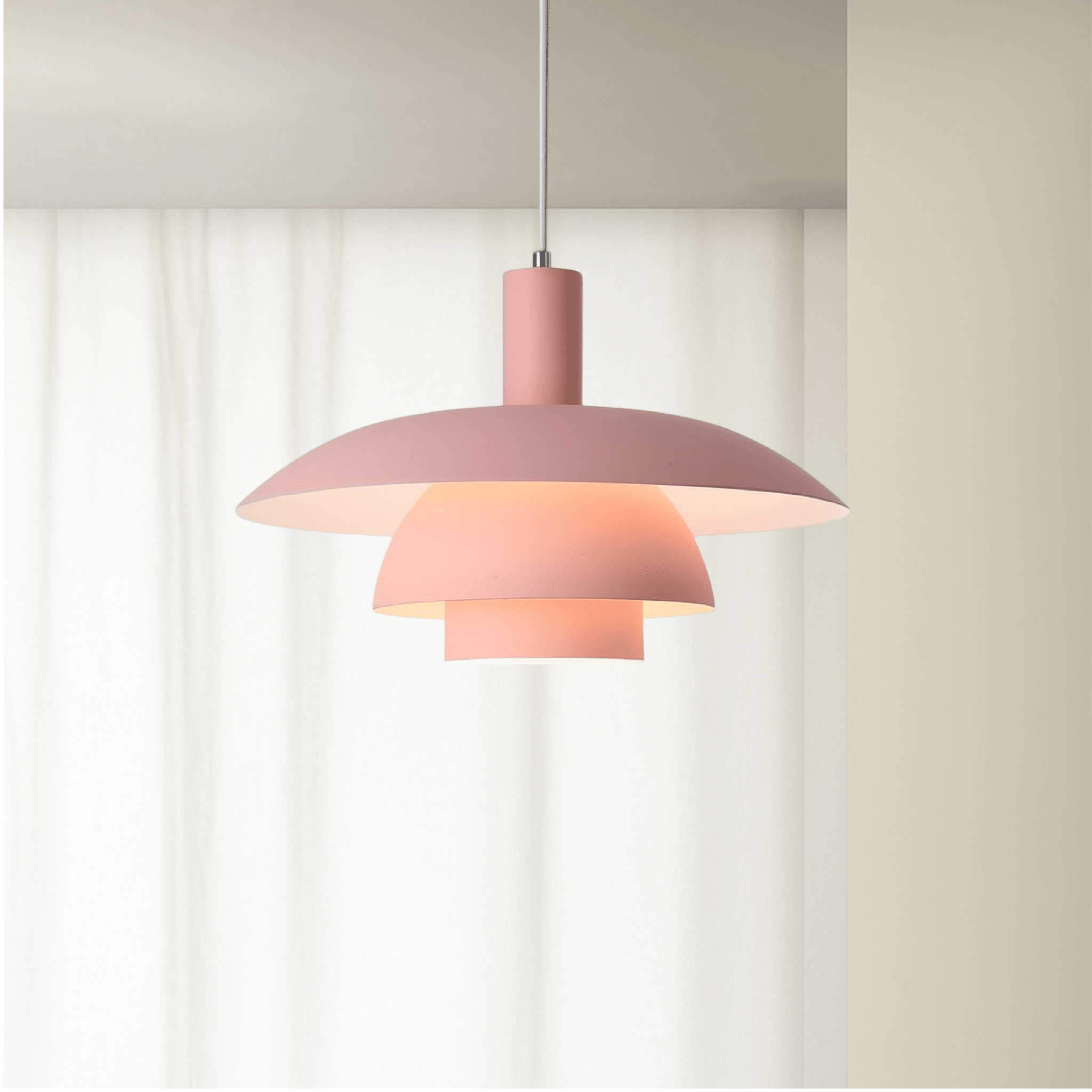 Danish Style LED Pendant Light Modern Design - Pendant Light - Pink - Seravelle Home