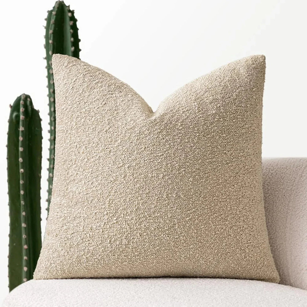 Decorative Bouclé Cushion Cover with Soft Loop Texture - Pillowcase - Camel - Seravelle Home