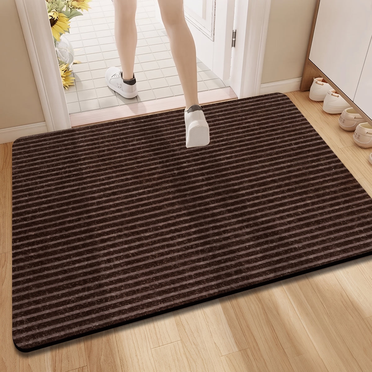 Ribbed Absorbent Entrance Doormat Non Slip Backing