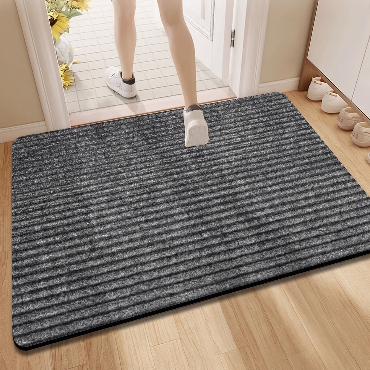 Ribbed Absorbent Entrance Doormat Non Slip Backing