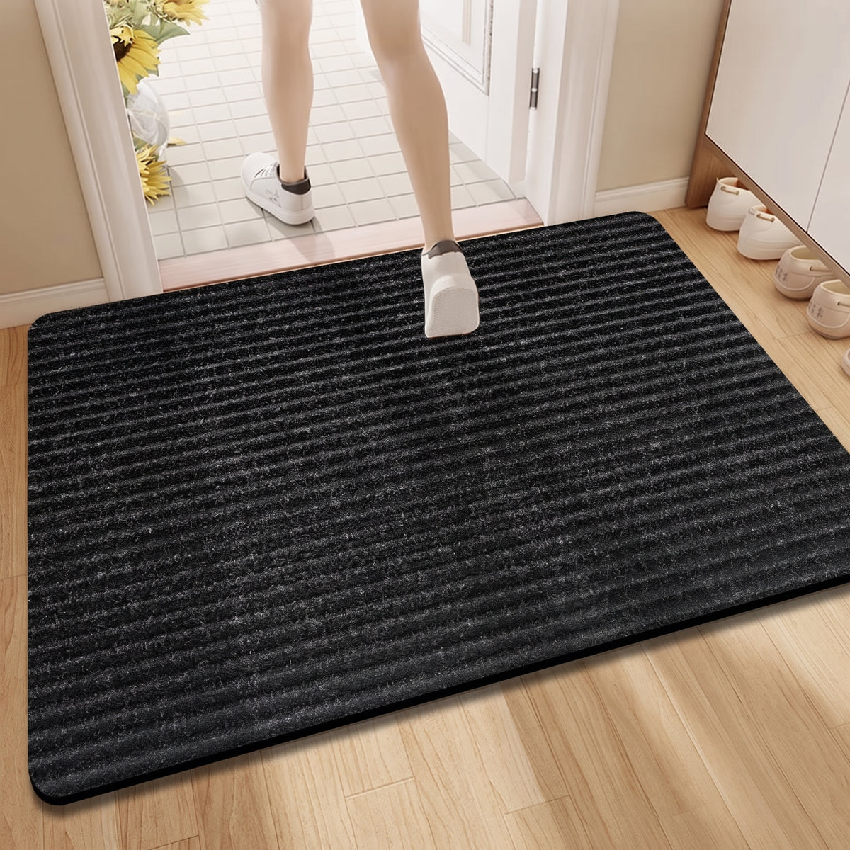 Ribbed Absorbent Entrance Doormat Non Slip Backing