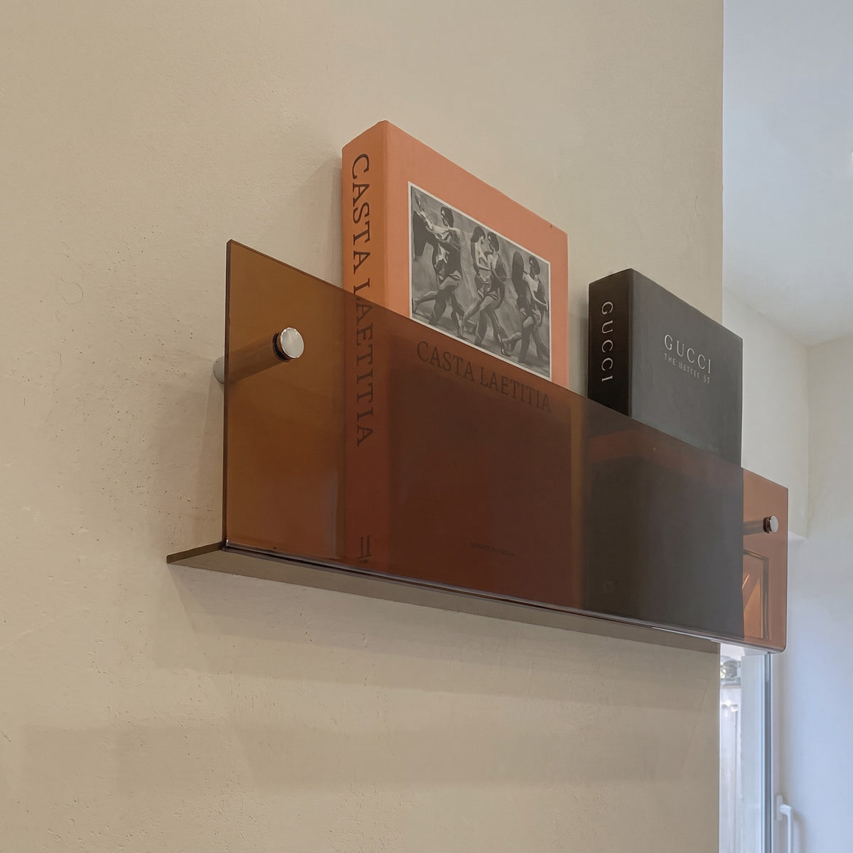 Acrylic Wall Mounted Magazine Rack Floating Display Shelf