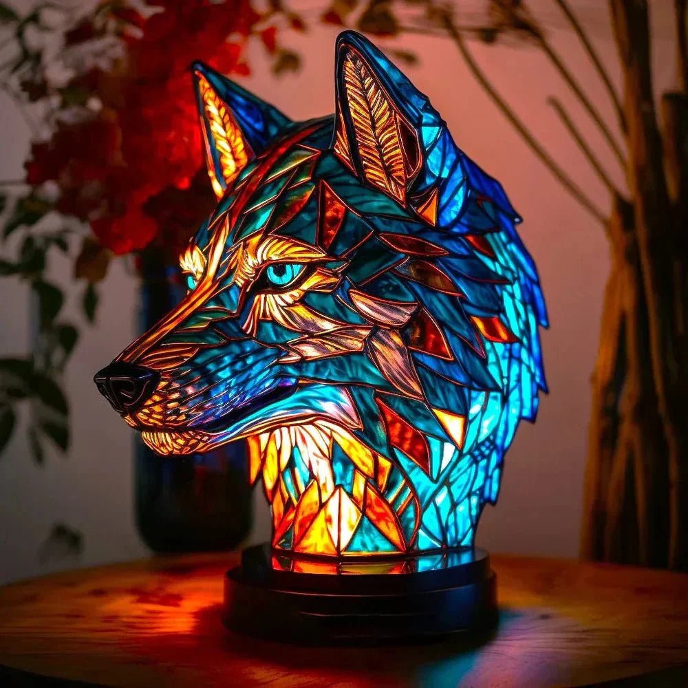 Faunix – Artistic Lamp with Animal Motif Design - Table Lamp - Wolf - Seravelle Home