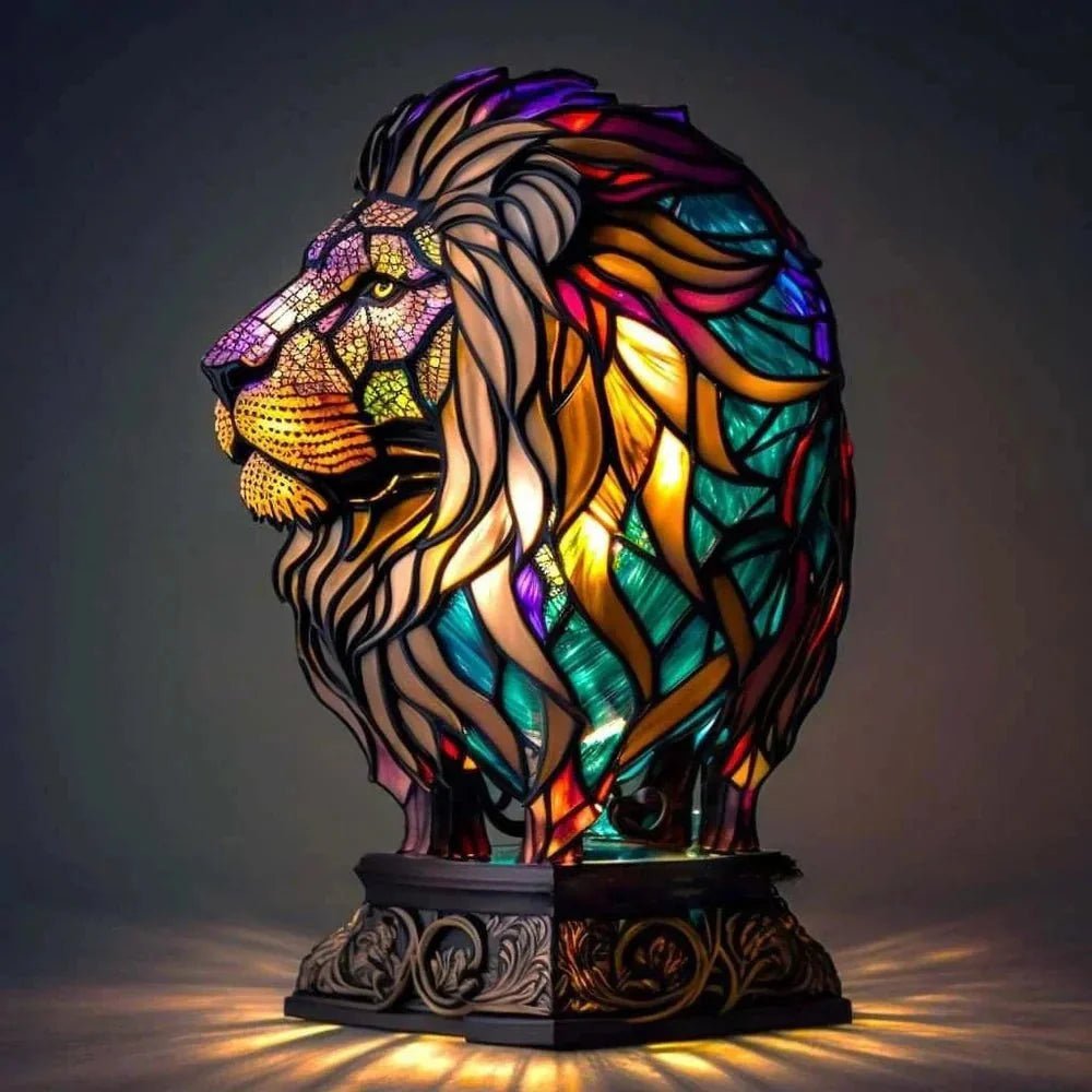 Faunix – Artistic Lamp with Animal Motif Design - Table Lamp - Lion - Seravelle Home