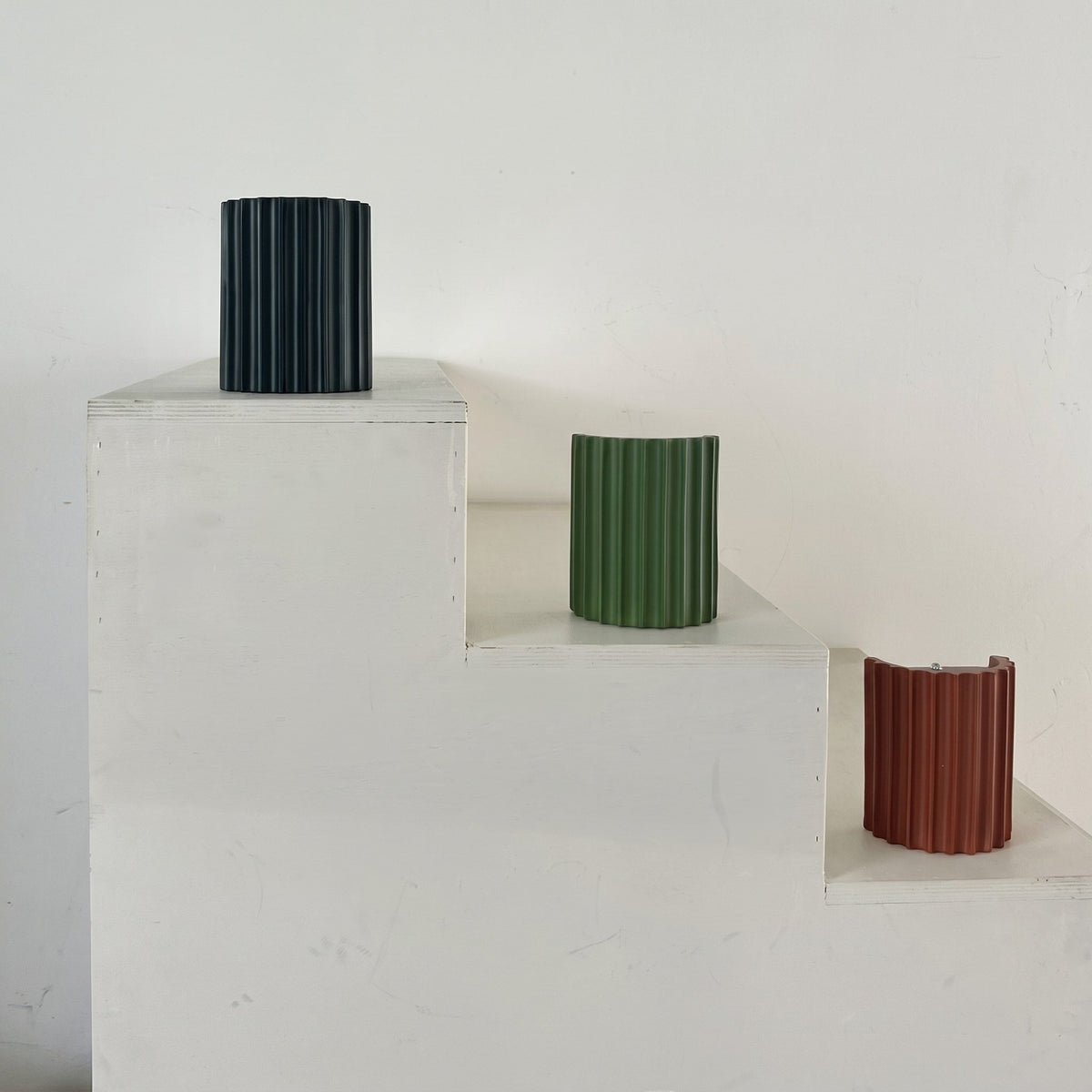 Fluted Wall Light with Ribbed Cylinder Shade Design - Wall Light Fixtures - Orange - Seravelle Home