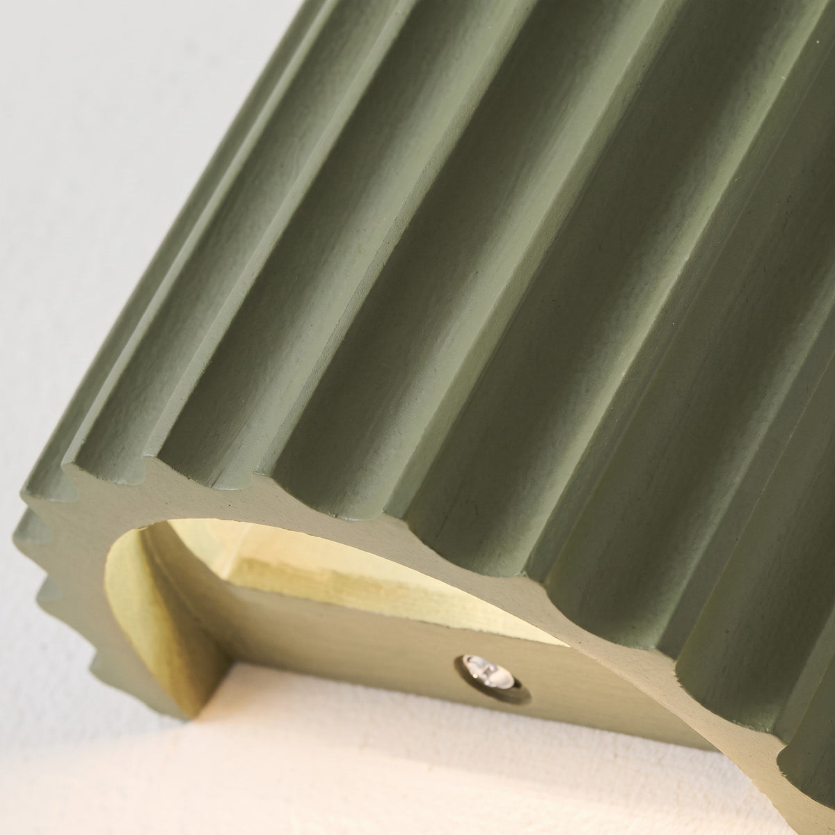 Fluted Wall Light with Ribbed Cylinder Shade Design - Wall Light Fixtures - Green - Seravelle Home