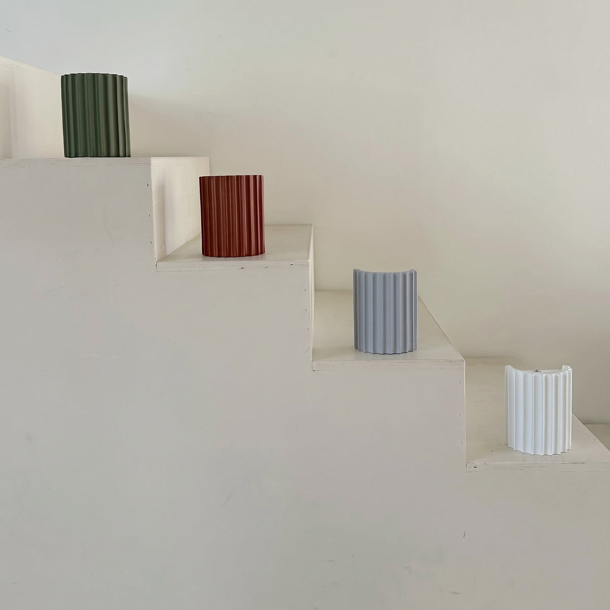 Fluted Wall Light with Ribbed Cylinder Shade Design - Wall Light Fixtures - Orange - Seravelle Home