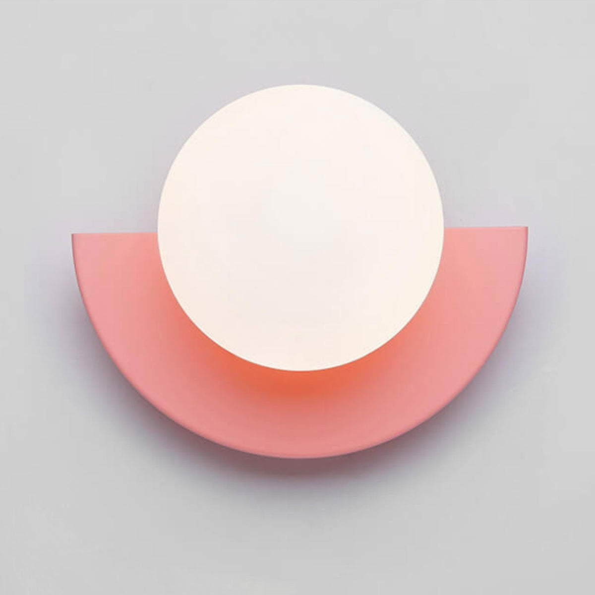 Half Moon Wall Sconce with Round Glass Globe Shade - Wall Light Fixtures - Pink - Seravelle Home