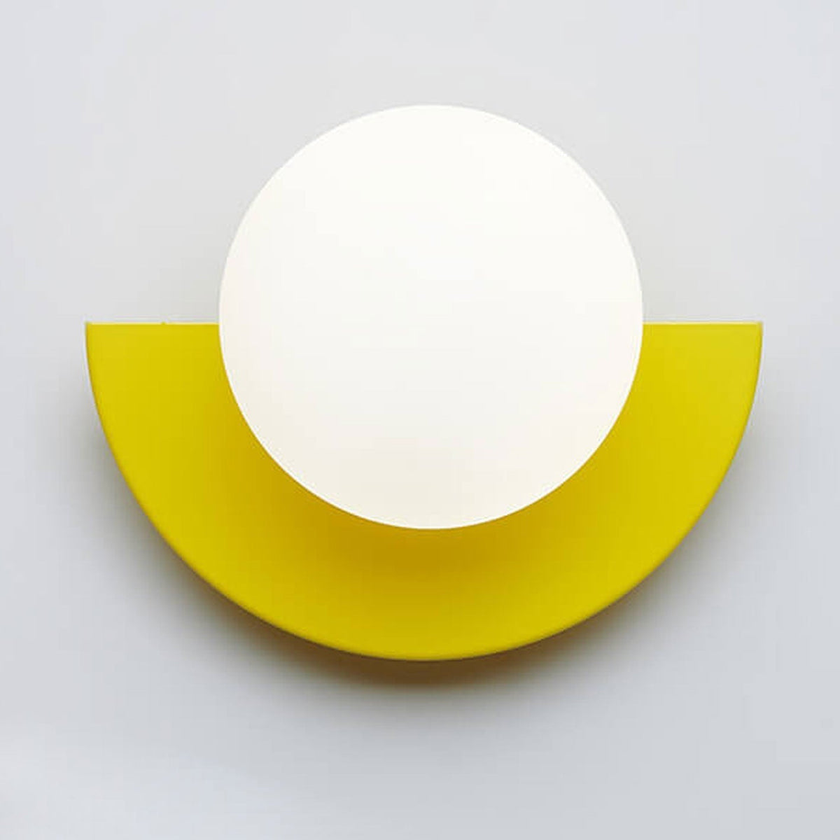 Half Moon Wall Sconce with Round Glass Globe Shade - Wall Light Fixtures - Yellow - Seravelle Home