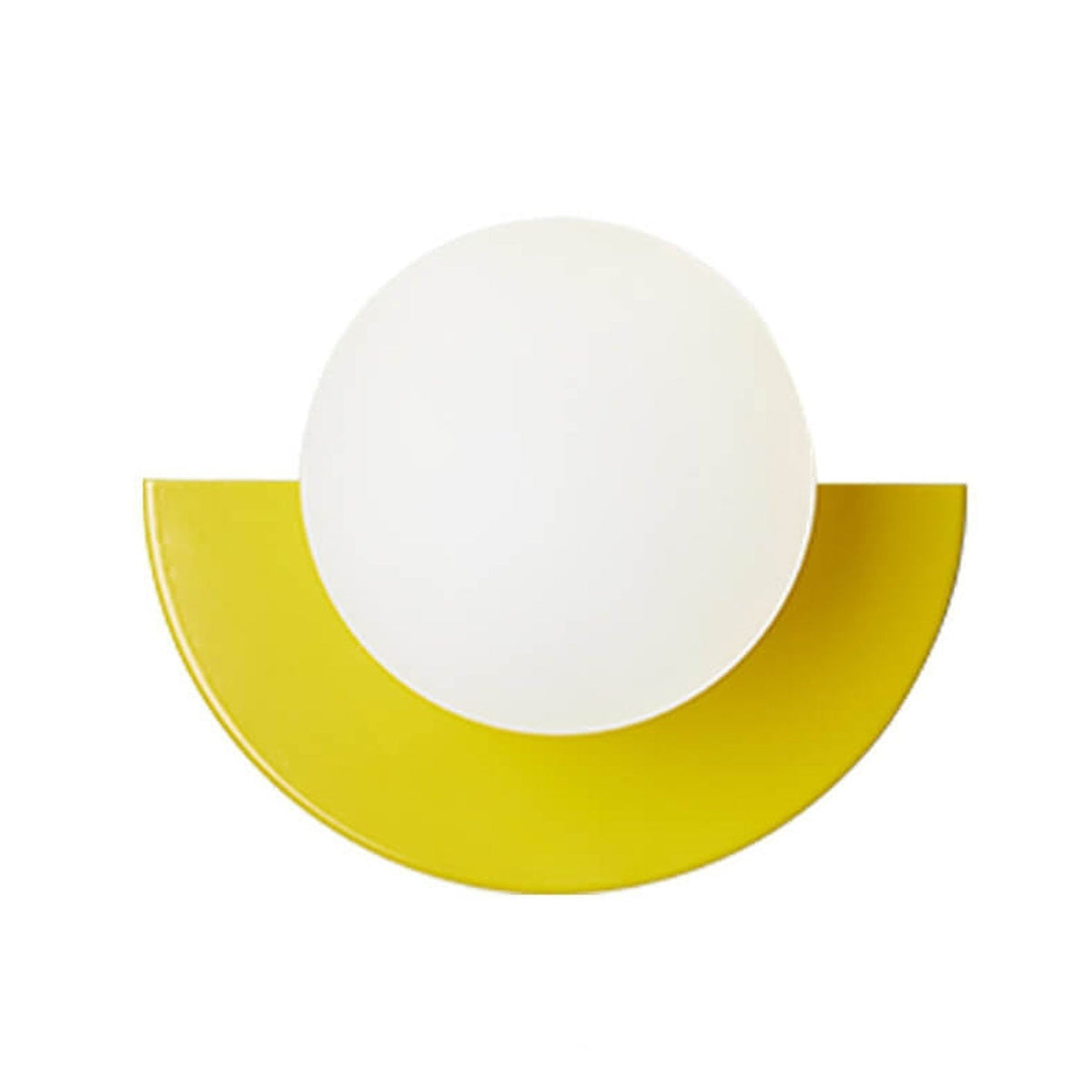 Half Moon Wall Sconce with Round Glass Globe Shade - Wall Light Fixtures - Yellow - Seravelle Home