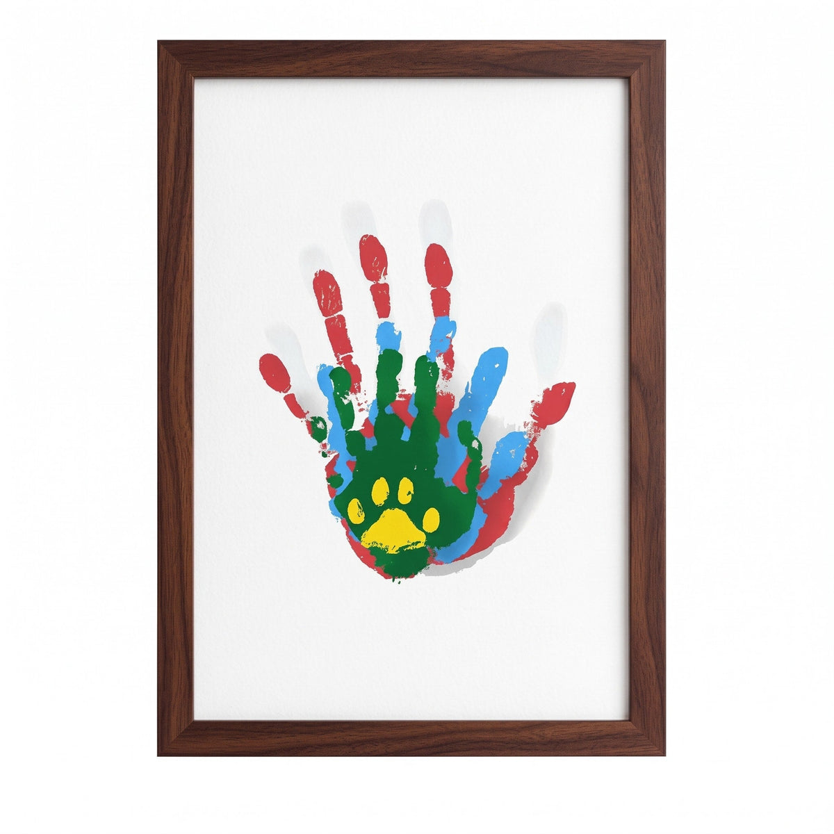 Handprint Keepsake Photo Frame with Glass Display Panel - Picture Frames - Brown - Seravelle Home