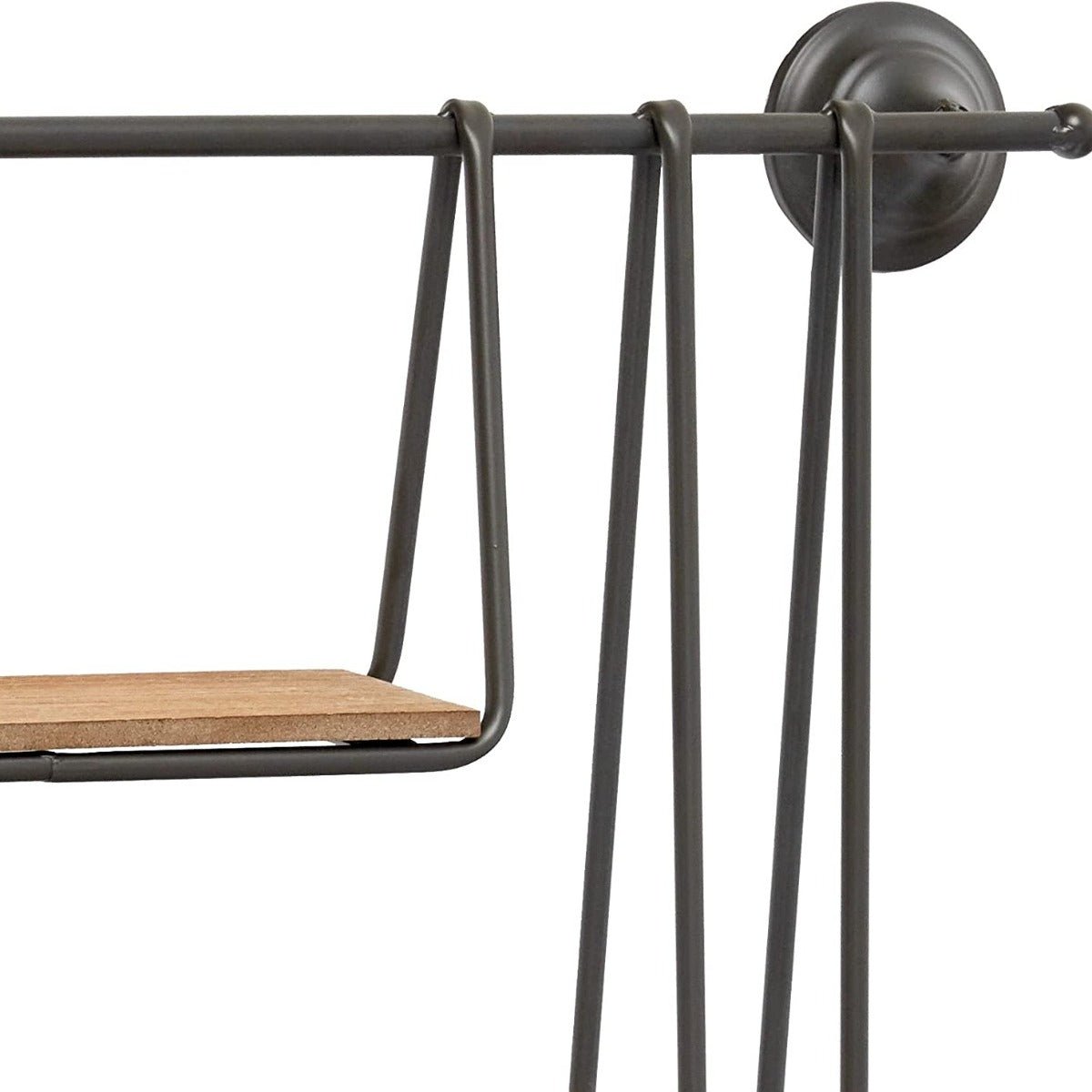 Hanging Wall Shelf Metal 3 Tier Wood Pipe Mounted Vintage Style - Rack Wall Shelves & Ledges - Seravelle Home