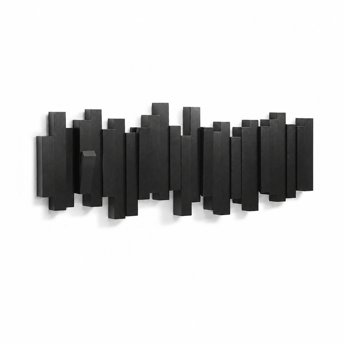 Wooden Wall Mounted Coat Rack with Folding Hooks