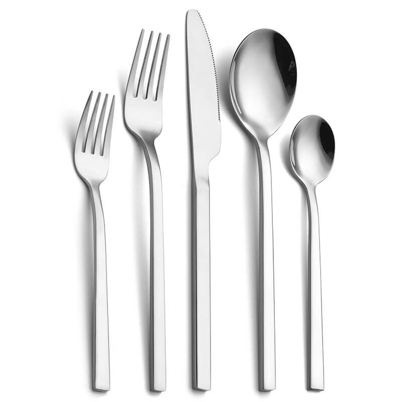 Minimalist Stainless Steel Cutlery Set 30-Piece - Kitchen Utensils - Silver - Seravelle Home