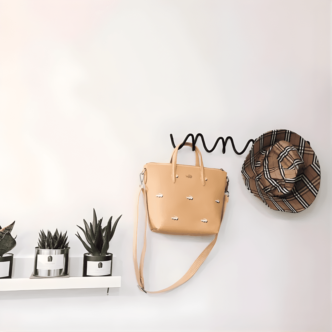 Minimalist Wall Coat Rack with Modern Metal Design - Coat & Hat Racks - Black - Seravelle Home