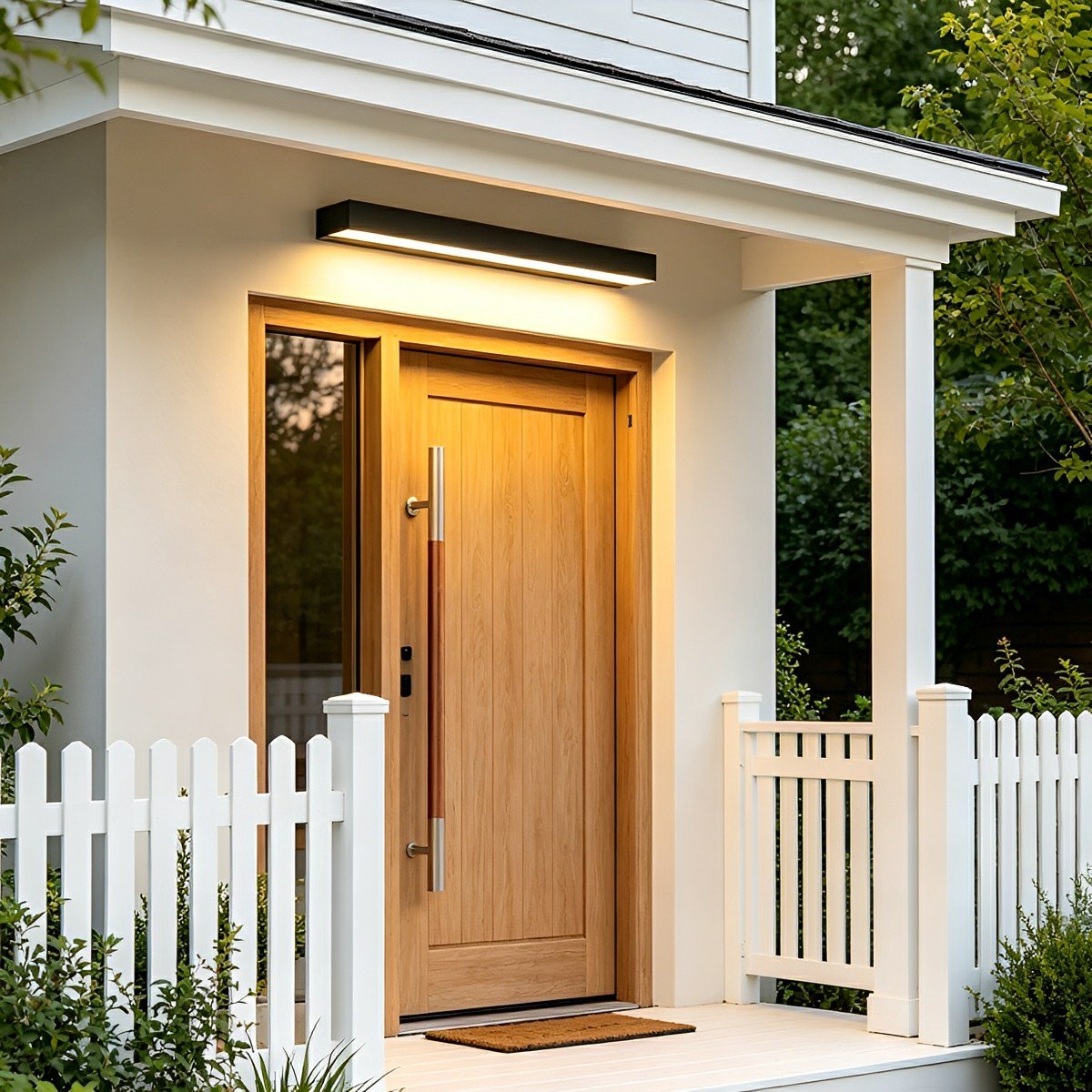 Modern Horizontal Linear LED Outdoor Wall Light for Porch Entryways