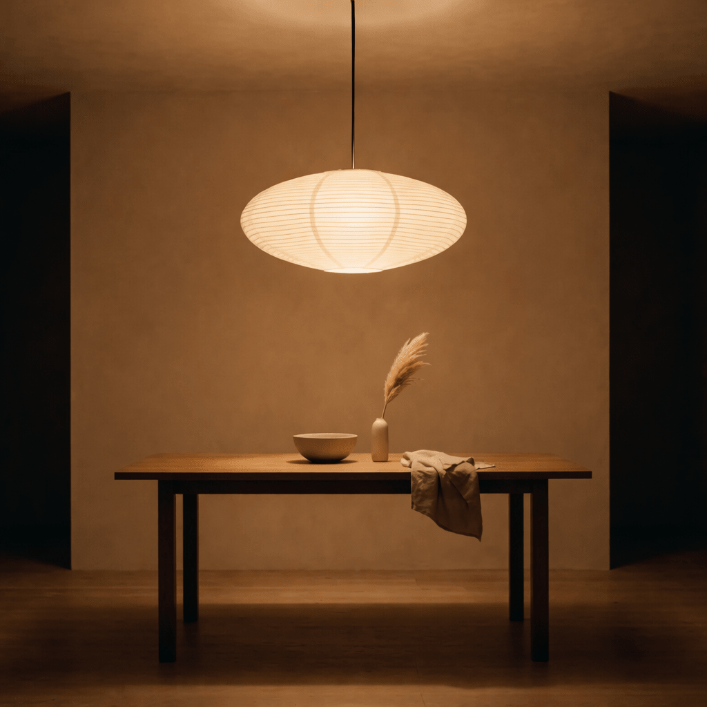 Oval Paper Pendant Light with Adjustable Hanging Height - Pendant Light - M (50 cm) - Seravelle Home