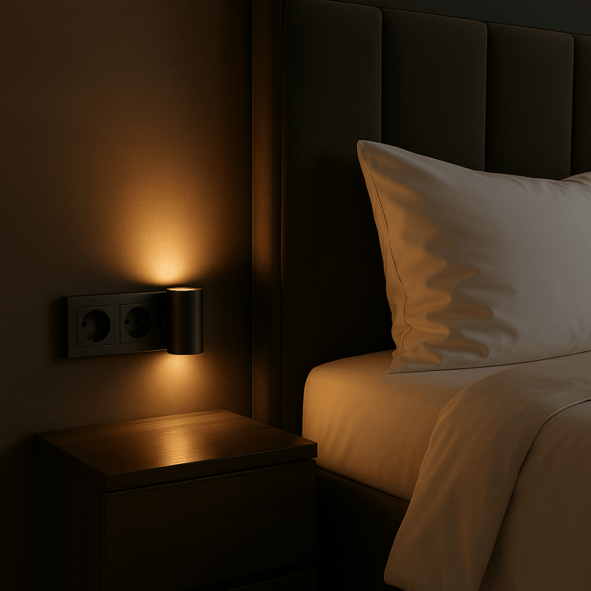Plug-In Cylinder Wall Light with Automatic Night Sensor - Wall Light Fixtures - Seravelle Home