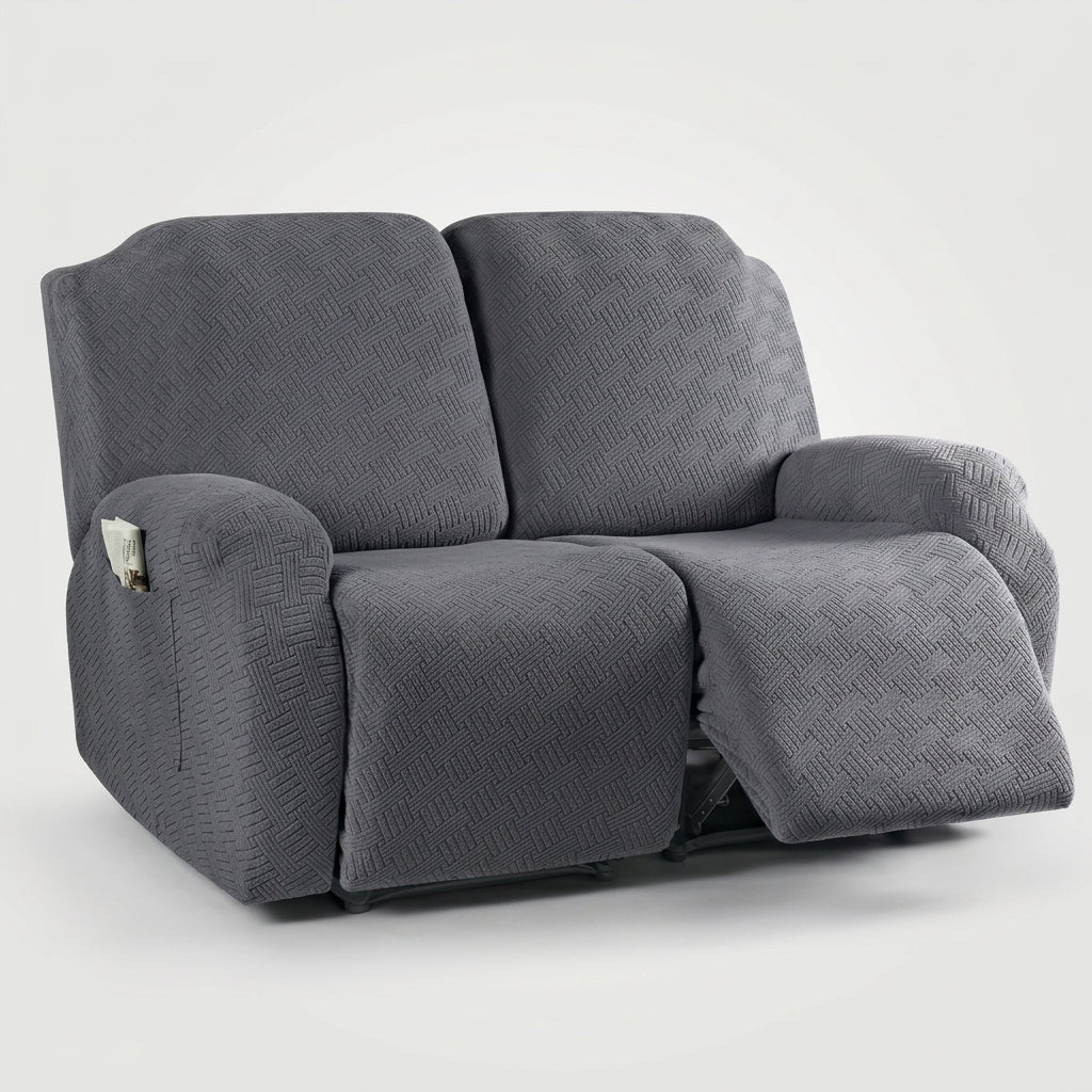 Recliner Chair Cover with Side Pocket - Sofa Cover - Dark Grey - Seravelle Home